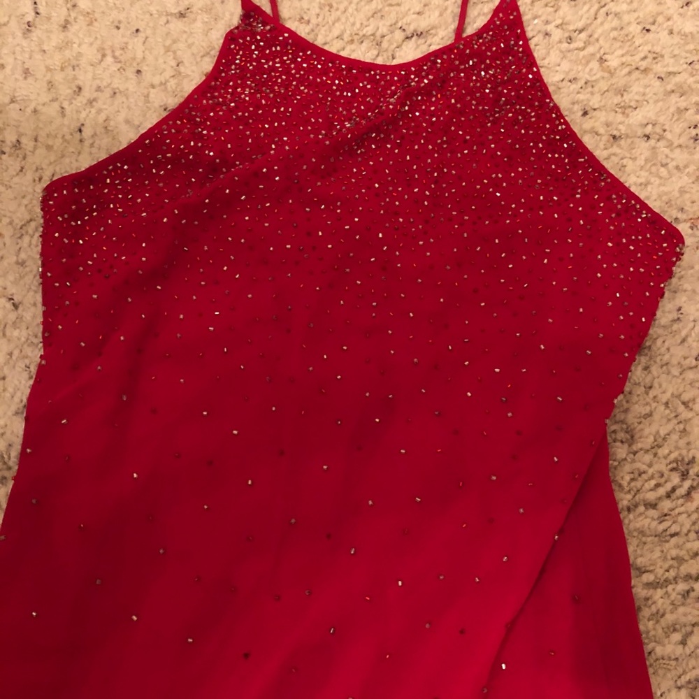 Women’s red full length dress